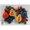 MCM FRUIT THEMED CHALKWARE WALL HANGINGS