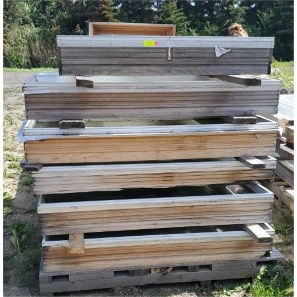 PALLET OF WINDOWS - WHITE METAL FRAME