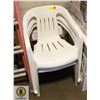 Image 1 : LOT OF 3 PLASTIC PATIO CHAIRS