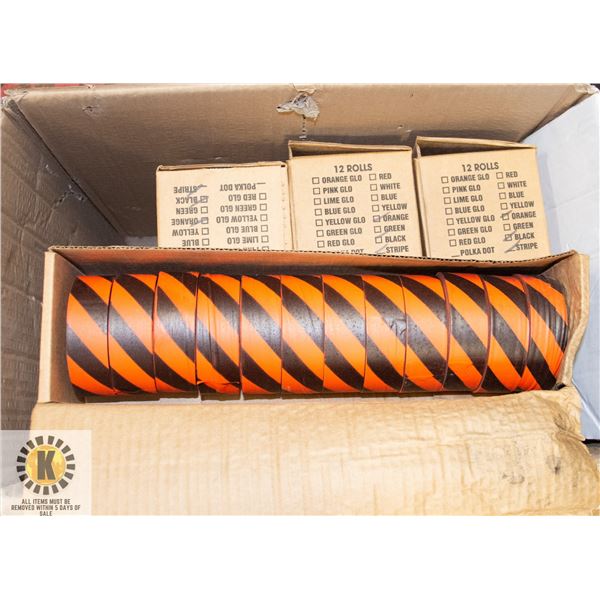 84 ROLLS ORANGE/BLACK FLAGGING/SURVEYOR TAPE