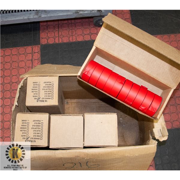 50 ROLLS RED FLAGGING/SURVEYOR TAPE