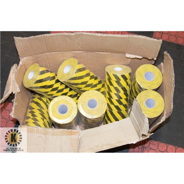 80 ROLLS YELLOW/BLACK FLAGGING/SURVEYOR TAPE