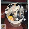 BUCKET OF PAINTING SUPPLIES