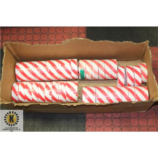 40 ROLLS RED/WHITE FLAGGING/SURVEYOR TAPE