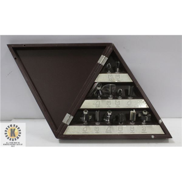 WOODPECKER 12 PC CARBIDE TIPPED ROUTER BIT SET