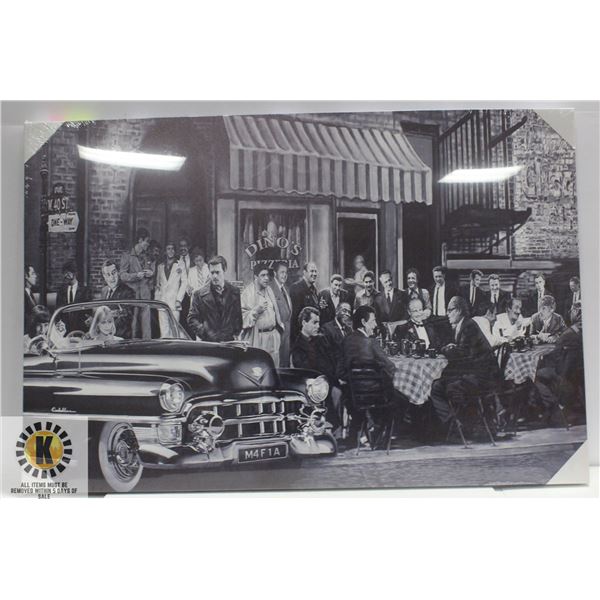 COLLAGE OF MAFIA MOVIES CANVAS WALL ART