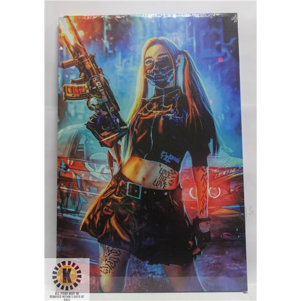 APOCALYPSE GIRL CANVAS WALL ART 24" X 36"