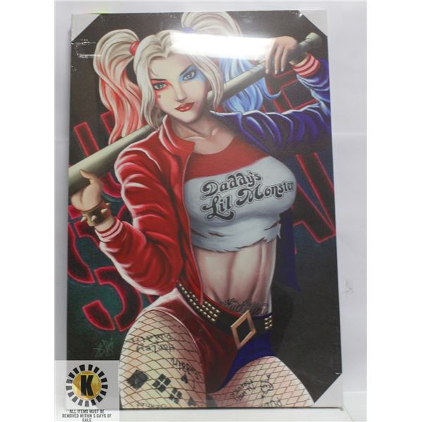 DADDYS LIL MONSTER CANVAS WALL ART 24" X 35.5"