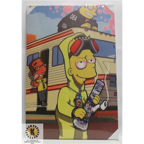 BART SIMPSON CANVAS WALL ART 24" X 35"