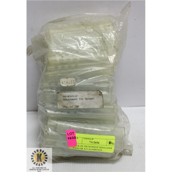 PACK OF 200 NONSLIP SHOULDER HANGAR ATTACHMENTS