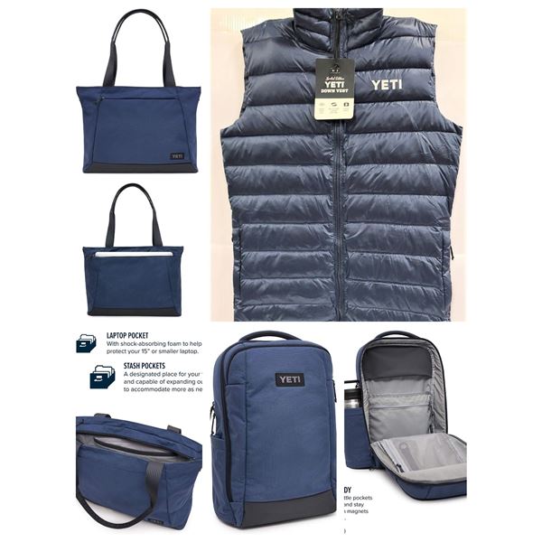 FEATURED YETI VESTS AND TOTEBAGS