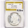 Image 1 : 1878 7TF Rev of 79 Morgan Silver Dollar PGA -