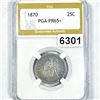 Image 1 : 1870 Seated Liberty Quarter PGA - PR65+