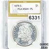 Image 1 : 1878-S Morgan Silver Dollar PGA - MS64+ PL