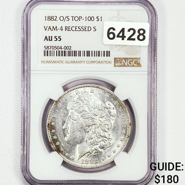 1882-O/S VAM-4 Recd S Morgan Silver Dollar NGC -