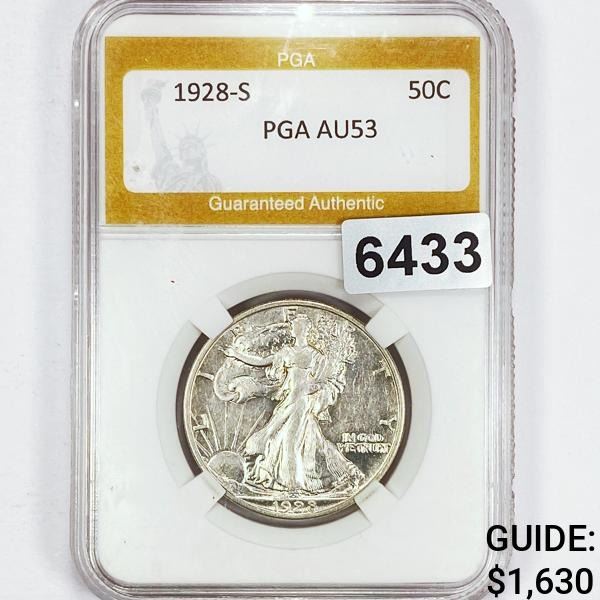 1928-S Walking Liberty Half Dollar PGA - AU53
