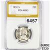 Image 1 : 1932-S Washington Silver Quarter PGA - MS63
