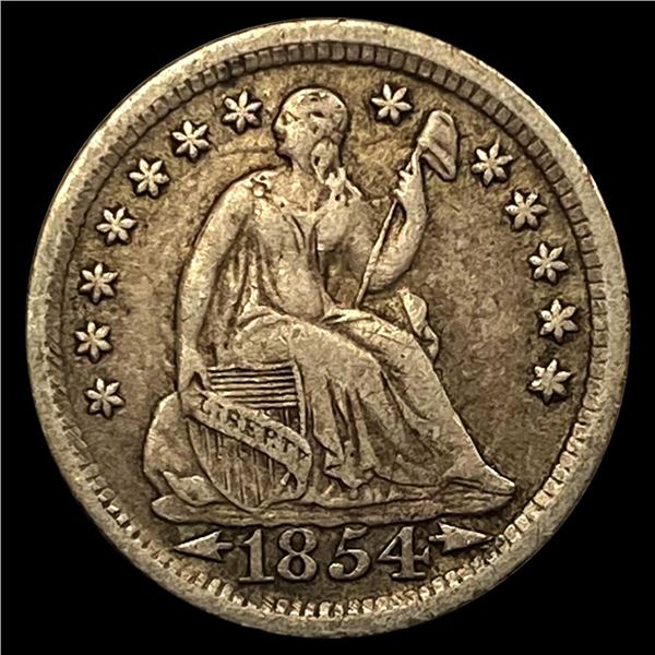 1854 Arrows Seated Liberty Half Dime LIGHTLY CIRC