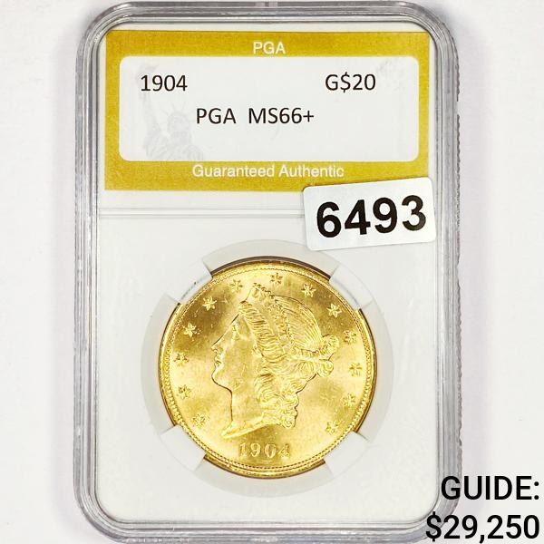1904 $20 Gold Double Eagle PGA - MS66+