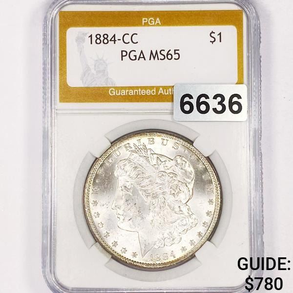 1884-CC Morgan Silver Dollar PGA - MS65