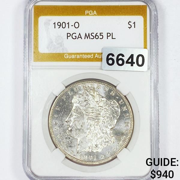 1901-O Morgan Silver Dollar PGA - MS65 PL
