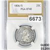 Image 1 : 1806/5 Draped Bust Quarter PGA - XF40