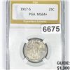 Image 1 : 1917-S Walking Liberty Quarter PGA - MS64+