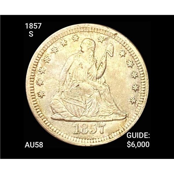 1857-S Seated Liberty Quarter CHOICE AU