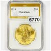 Image 1 : 1915 $20 Gold Double Eagle PGA - MS64+