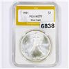 Image 1 : 1991 Silver Eagle Dollar PGA - MS70