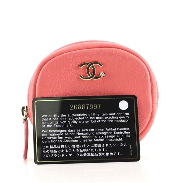 Chanel Classic Round Coin Purse Goatskin Pink