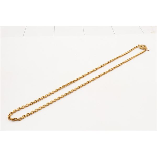 Chanel Gold-tone Metal CC Round Medallion Long Chain Necklace