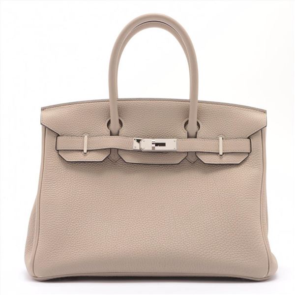 Hermes Gris Tourterelle Togo Leather Birkin 30cm Handbag