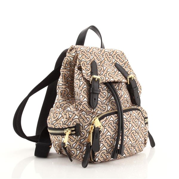 Burberry Neutral Nylon Print TB Monogram Rucksack Backpack