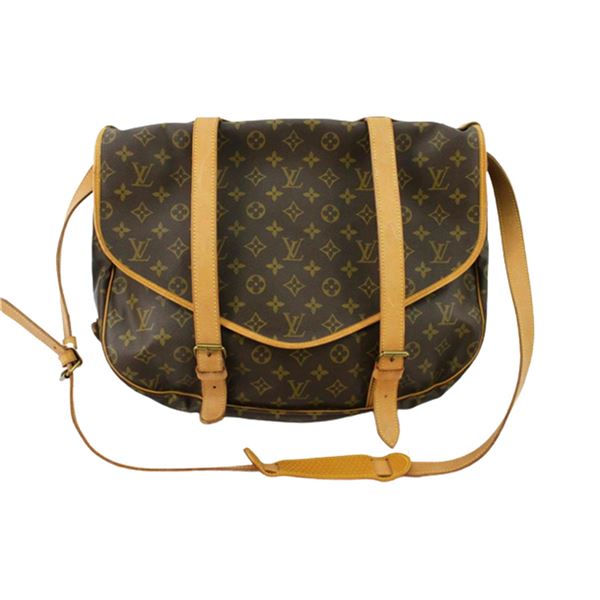 Louis Vuitton Brown Monogram Canvas Leather Saumur 43 cm Messenger Bag