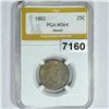 Image 1 : 1883 Hawaiian Quarter PGA - MS64