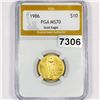 Image 1 : 1986 $10 Gold Eagle PGA - MS70
