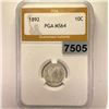 Image 1 : 1892 Barber Dime PGA - MS64