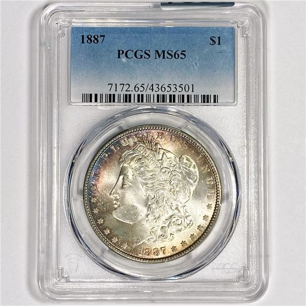 1887 Morgan Silver Dollar PCGS - MS65