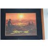 Image 2 : FRAMED OIL ON VELVET, "SUNSET HUKILAU"; GENE DOO