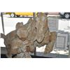 Image 2 : ANTIQUE CHINESE HAND CARVED WOOD HORSE & GROOM (31" X 29")