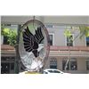 Image 2 : OVAL STAINED GLASS PANEL, EAGLE