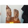 Image 2 : WOOD CARVED FACES OF MEN (2 PCS)