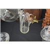 Image 2 : ETCHED GLASS PITCHER, PEDESTAL BOWL & GLASS (3 PCS)