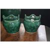 Image 2 : VINTAGE CHINESE SHIWAN WARE GREEN GLAZED TEAPOTS (MISSING 1 LID) (2 PCS)