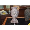 Image 2 : FAUX CHINESE CINNABAR DRAGON VASE & SOFT STONE CARVED FLOWER VASE (2 PCS)