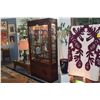 Image 2 : CHINESE ROSEWOOD CURIO CABINET (40" X 14" X 78")