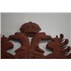 Image 2 : ANTIQUE CARVED WOOD DOUBLE HEADED EAGLE COAT OF ARMS (29" x 31")
