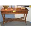Image 2 : RATTAN & WOOD DESK W/2 DRAWERS (50" X 20")
