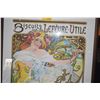 Image 2 : FRAMED VINTAGE VICTORIAN ART NOUVEAU AD - BISCUTS LEFEVRE - UTILE (41 1/4" X 53")